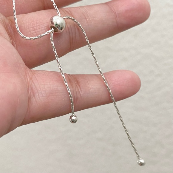 Silver-tone CZ Cubic Zirconia Slider Bolo Bracelet - Picture 5 of 14